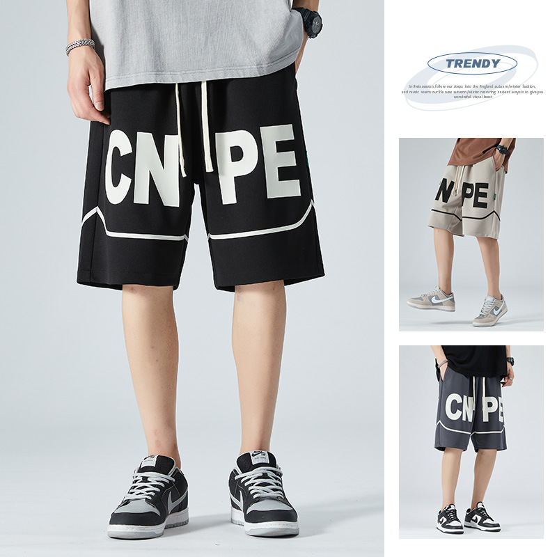 Pants Men's Summer New National Fashion Fifth Pants Teenagers Student Letters Printed Loose Leisure Workwear Shorts
