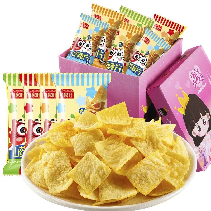 青柠味山药脆片山药薄片小包装薯片儿童零食大礼包尖角脆锅巴整箱