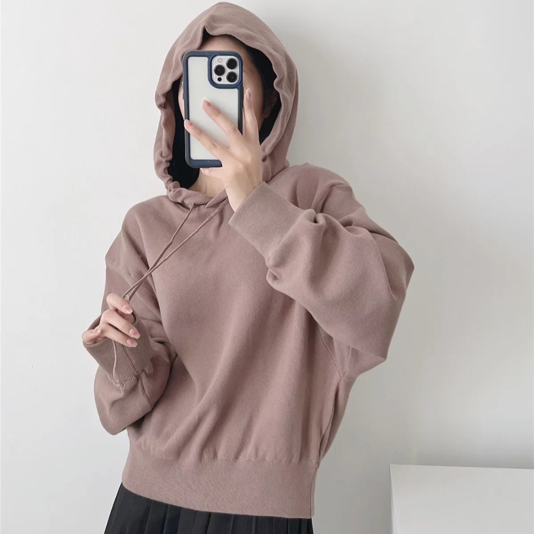 修身连帽卫衣 女 短款