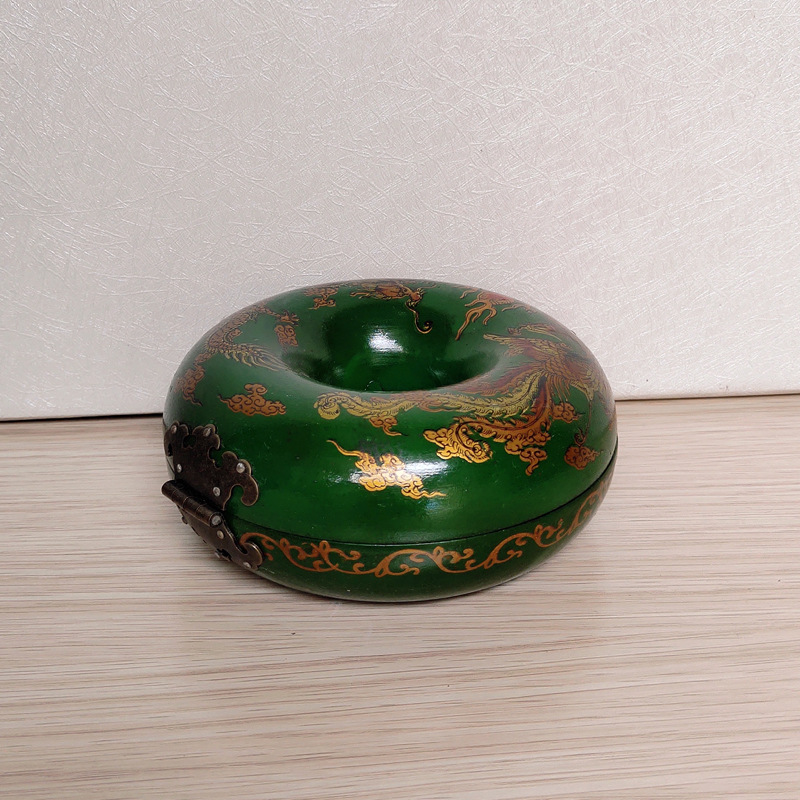 供应仿古首饰盒圆形漆器项链盒多型号明清工艺手链盒复古多色批发