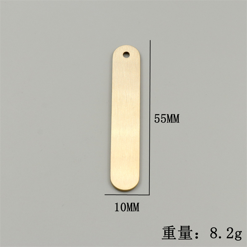 Pure Copper Anti-Discard Creative Strip Stainless Steel Men and Women's Pendants Phone Number Sign Laser Marking DIY Lettering