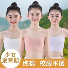 夏季女童内衣发育期小学生第一阶段12岁少女内穿纯棉小背心防凸点
