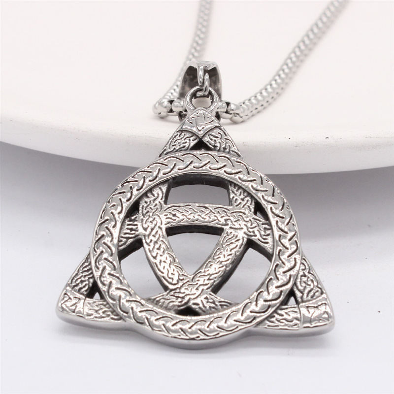欧美个性复古维京凯尔特文男士三角吊坠项链ne826-阿里巴巴