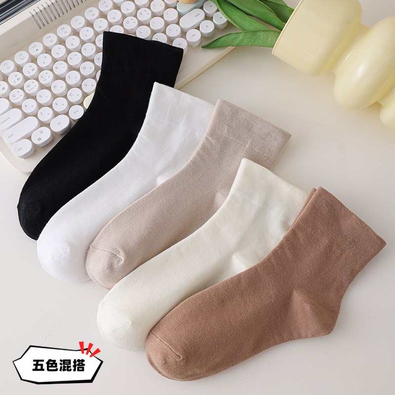 Women's Socks Autumn and Winter Deodorant Female Socks Tube Socks Korean Style Stockings Japanese Style Loose Socks Spring and Autumn Long Socks Women Wholesale