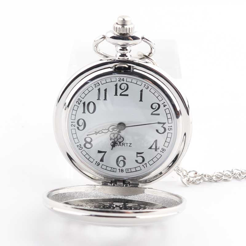 Factory in Stock Carved Hollow Retro Watch Men's Fashion Necklace Ornament Quartz Watch Pocket Watch Flip Large Pocket Watch