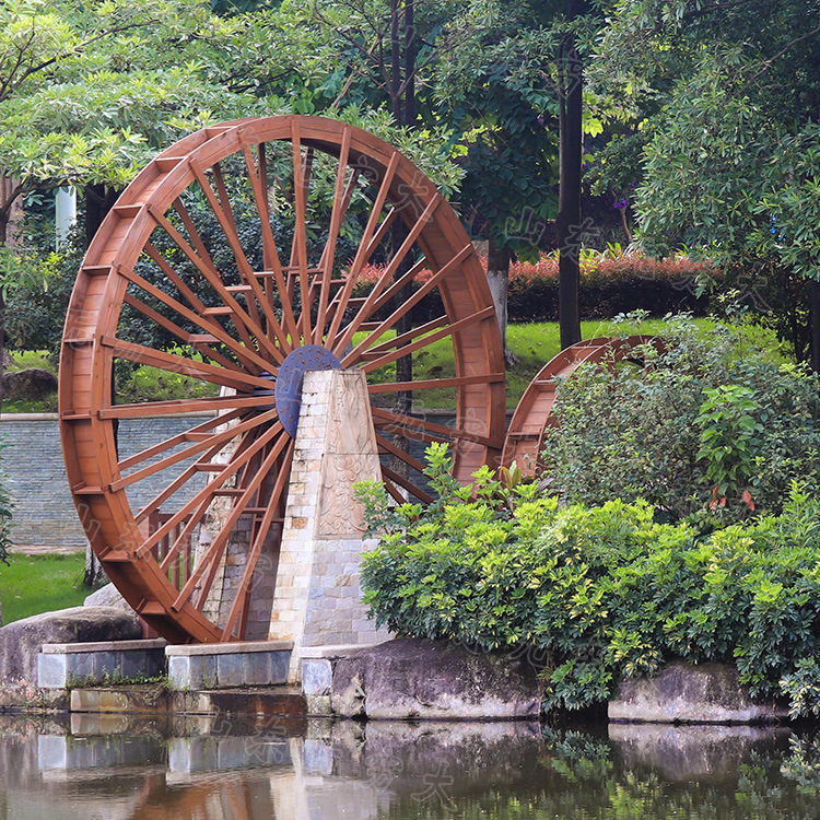 公园创意旋转情侣子母筒车 农耕体验园网红互动道具 兰州黄河水车