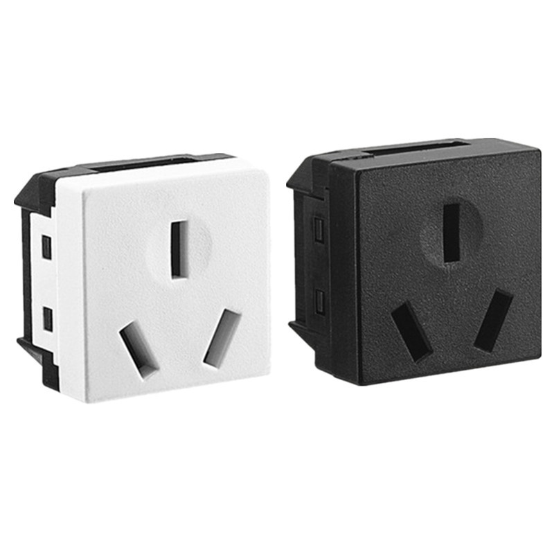 16a嵌式插座卡式澳规三孔带安全门保护三插新国标ac电源插座模块