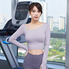 Yoga suit jacket Long sleeve Backless Autumn and winter Tights Show thin train run Quick drying T-shirt Fitness clothing