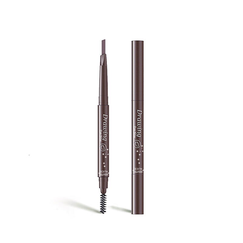 Ultra-Fine Triangle Double-Headed Eyebrow Pencil Automatic Rotation Three-Dimensional Waterproof Sweat-Proof Long-Lasting Female Student Not Easy to Smudge Cross-Border