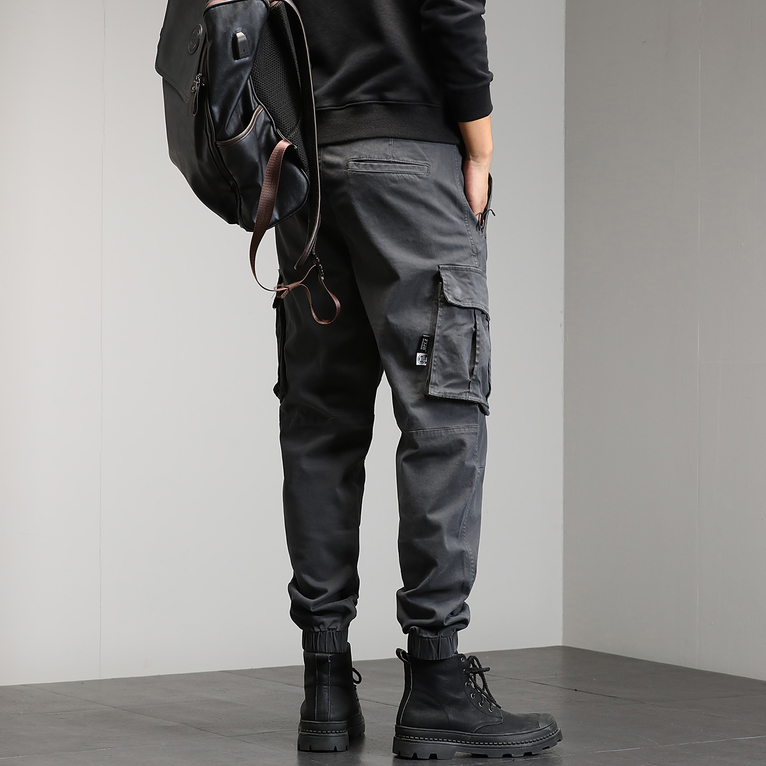 工装裤男春季2022新款宽松束脚九分潮牌秋冬款男士春秋休闲长裤子