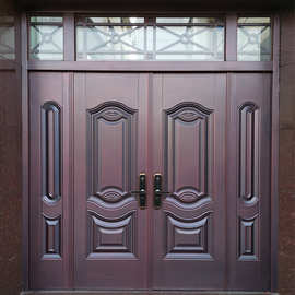 别墅大门双开门甲级 盗门家用乡村锌合金农村入户门进户铜门