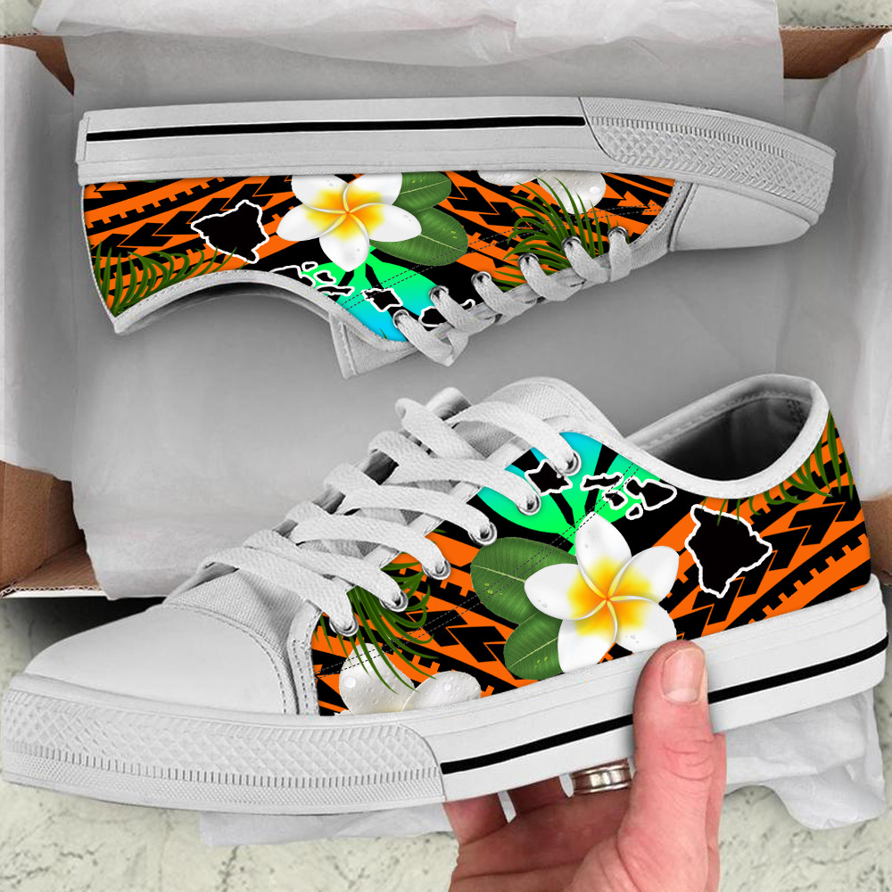 白底矮帮鞋子民族风鸡蛋花印花图案单鞋春秋圆头休闲鞋支持一件发