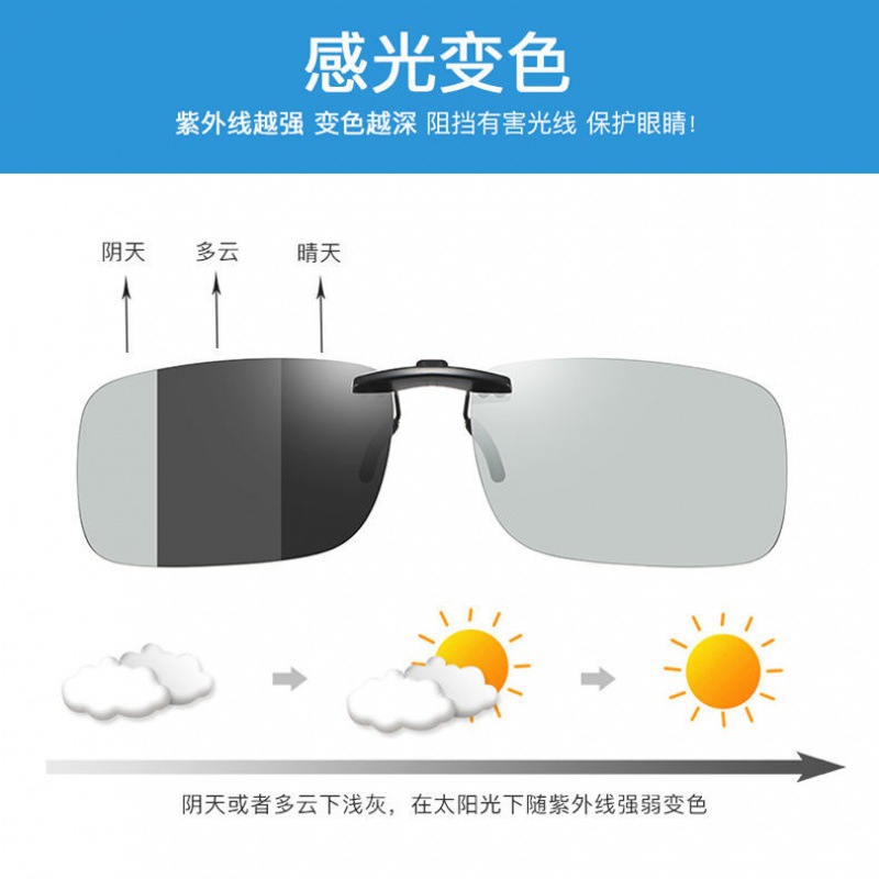 墨镜夹片变色隐形式太阳镜男女超轻贴合偏光开车钓鱼日夜两用