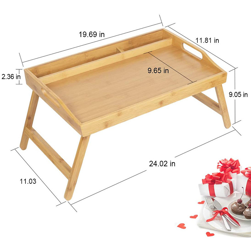 Bamboo Folding Table Lazy Table Breakfast Table Bamboo Adjustable Computer Desk Folding Dining Table Student Bed Desk