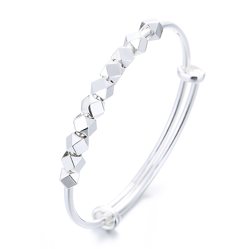 Affordable Luxury Fashion Special-Interest Design Silver Bracelet Women's High-Grade Geometric Small Sugar Cube Small Pieces of Silver Silver Bracelet