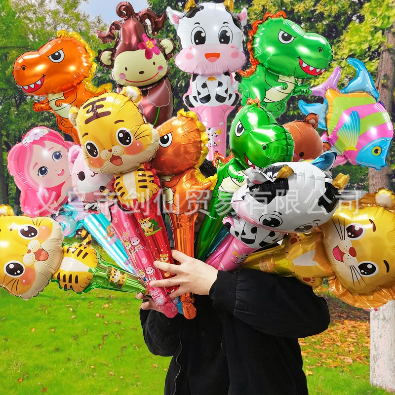 Children's Day Cartoon Aluminum Balloon Handheld Thunder Sticks WeChat Push Scan Code 61 Gift Large Size Toy Ball