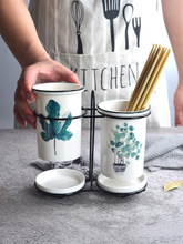 筷子笼陶瓷收纳多功能筷子筒家用置物架筷子篓易清洗沥餐具收纳筒