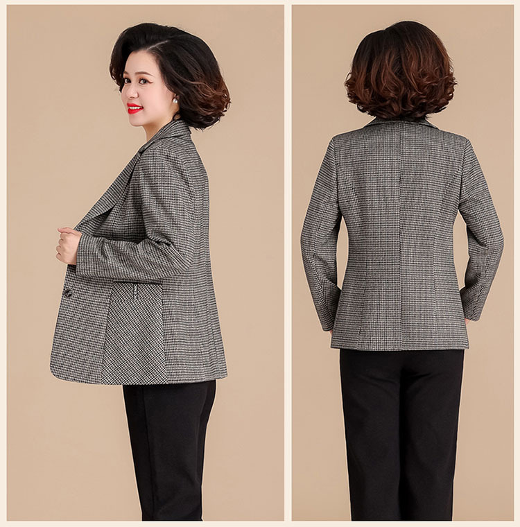 春秋女装中老年妇女时尚小西服胖妈妈外套短款老年人奶奶西装上衣