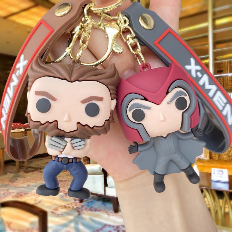 Cross-Border New Arrival Marvel X-Men Keychain Handbag Pendant The Wolverine Cartoon Doll Car Key Chain Wholesale