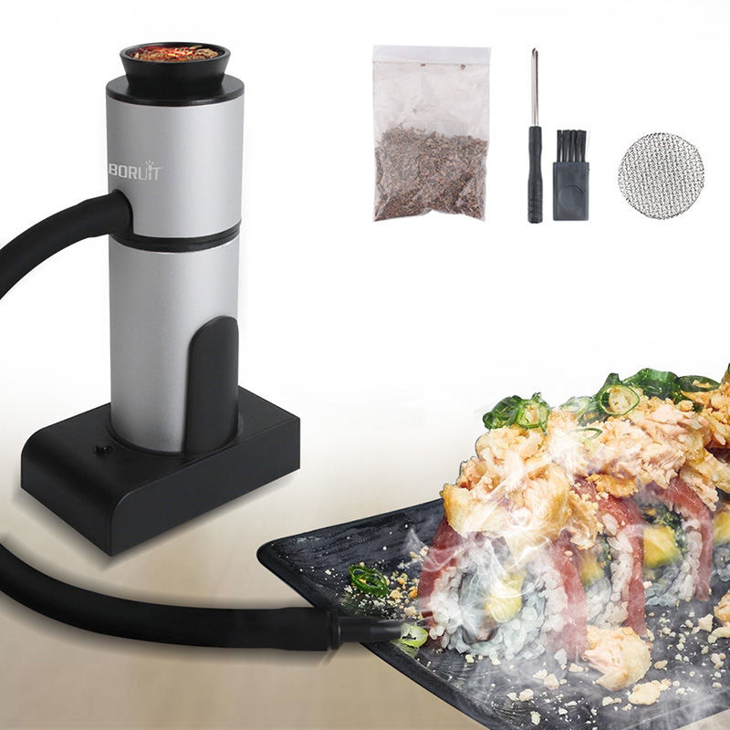 跨境新款烟熏机分子料理厨房便携手持烟熏枪鸡尾酒牛扒三文鱼烟熏