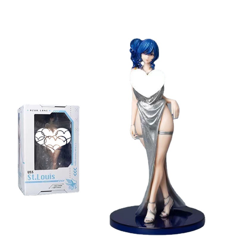 游戏周边 碧蓝航线 圣路易斯 礼服 圣姨 公仔摆件盒装手办模型