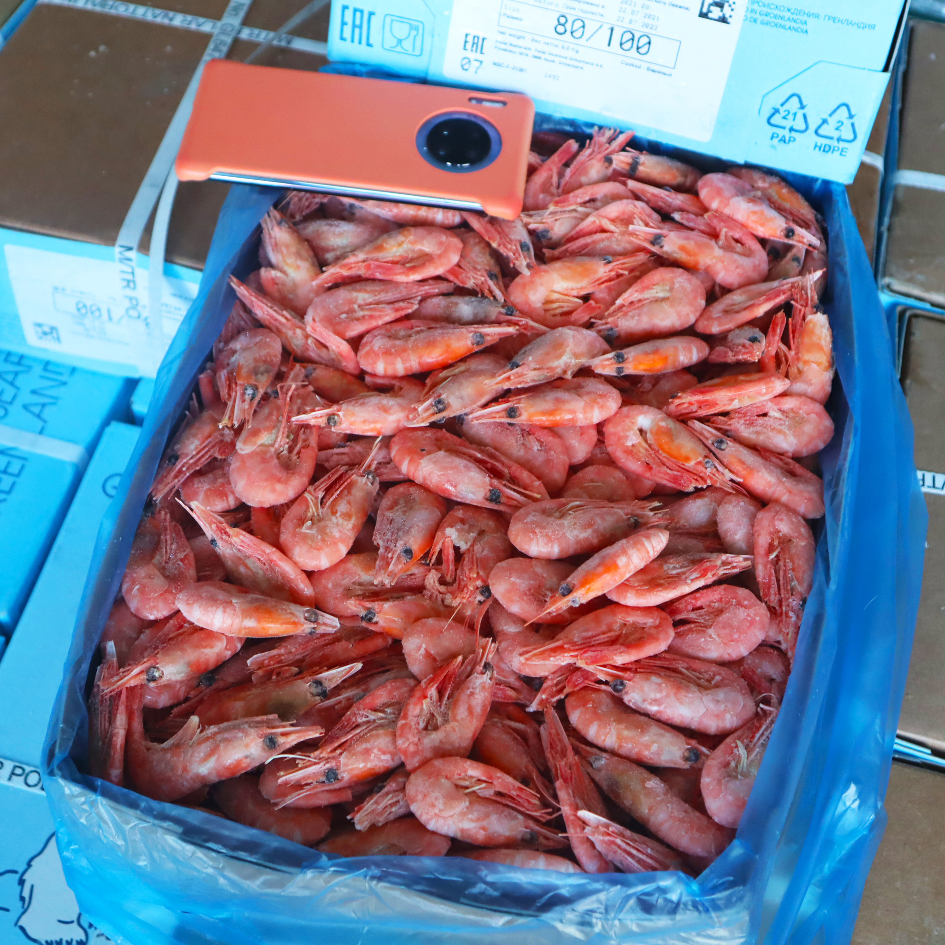 丹麦北极熊北极甜虾头籽5kg原包装甜虾冰虾北极虾日料食材海鲜