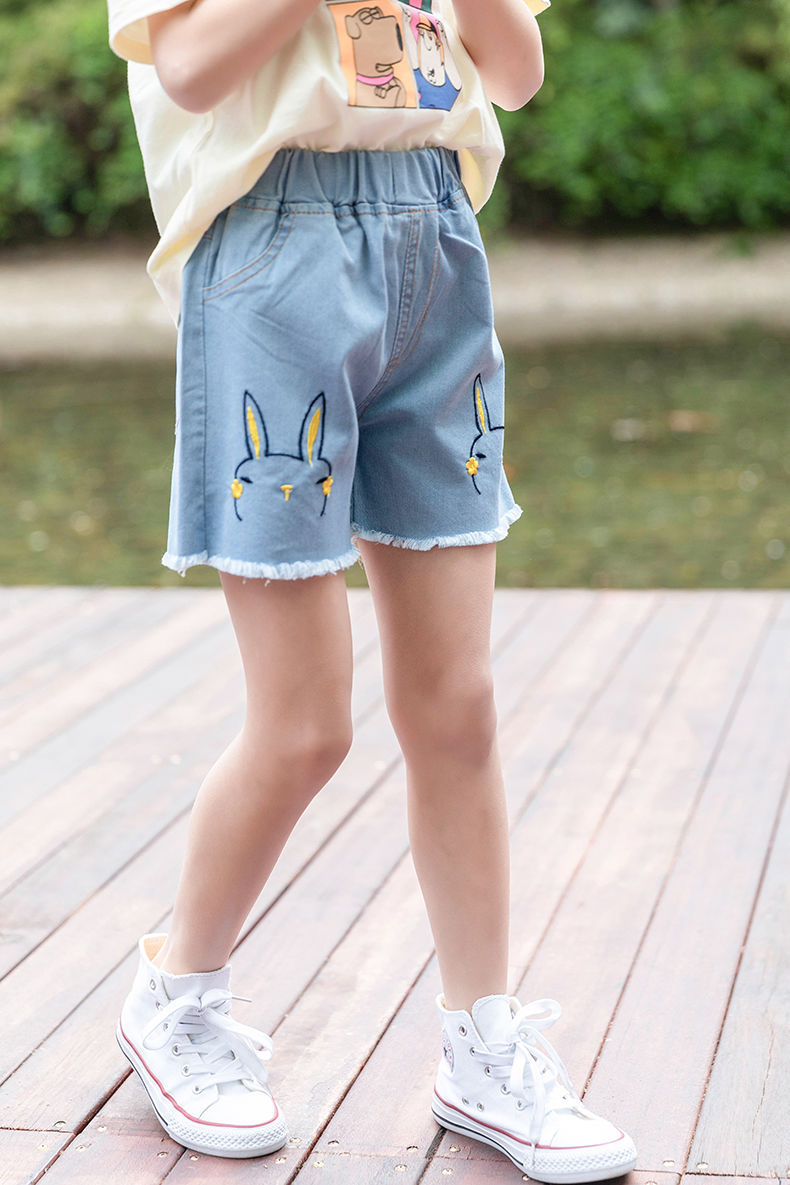 儿童牛仔短裤新款夏装裤衩洋气时尚百搭裤裙透气韩版卡通女童短裤