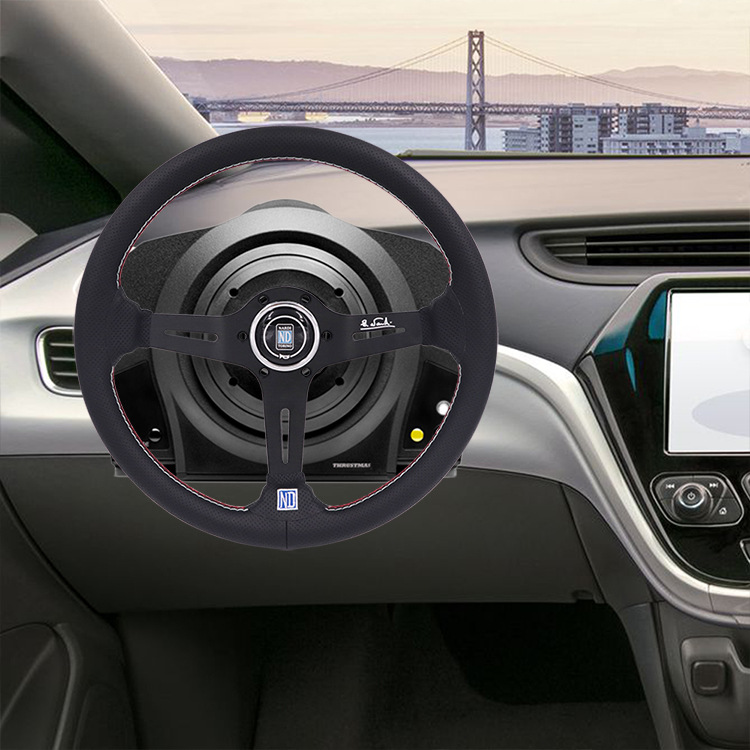 汽车改装方向盘nd转向盘改装真皮圆框/金属框架通用竞技赛车