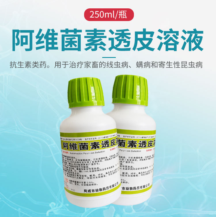 兽药阿维菌素透皮溶液兽用狗猫兔猪牛伊维菌素涂擦螨虫驱虫药