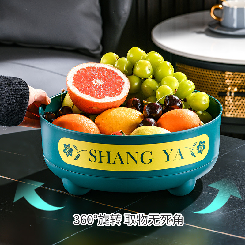 Rotating Storage Box Kitchen Condiment Variety Storage Rack Snack Fruit Turntable Cosmetic Organizing Box 0755-3