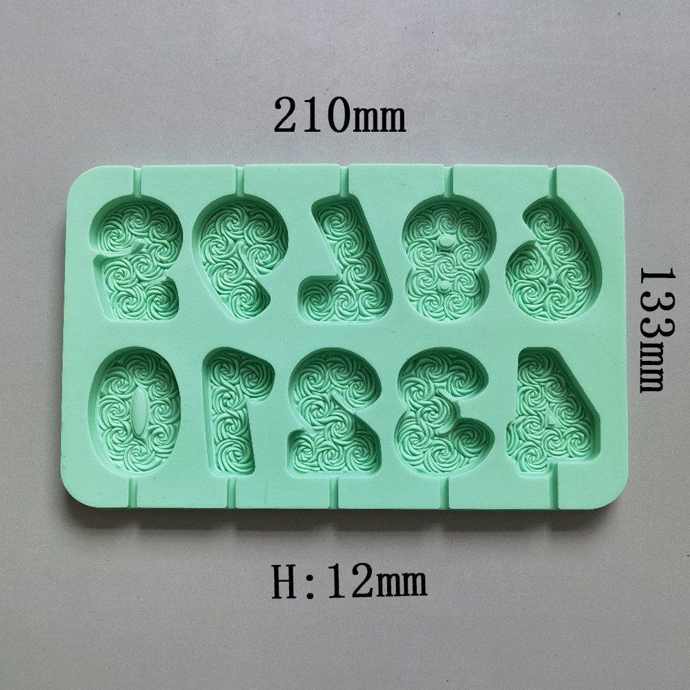 09 Small Flower Lollipop Silicone Molded Silicone Chocolate Mold Digital Candy Cake Baking Model DIY