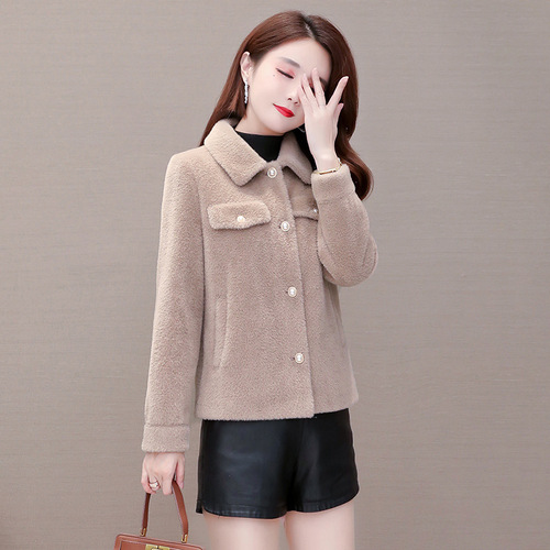 水貂绒外套女短款小个子2021秋冬新款小香风黄金貂上衣显高,商品下架