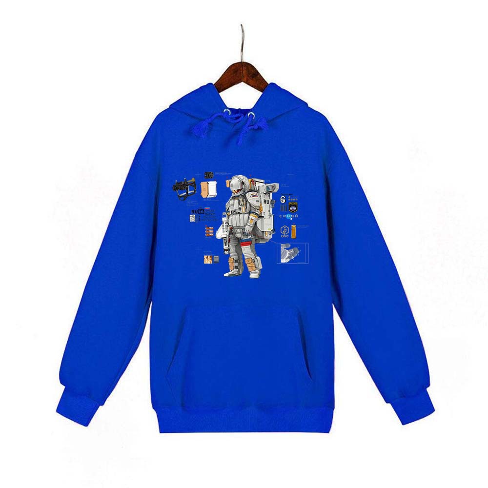 nasa宇航员联名卫衣男潮情侣连帽春秋季ins套头宽松抓绒帽衫外套