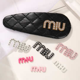 现货miu满钻合金字母diy饰品配件外贸热款手机壳包包装饰镶钻材料