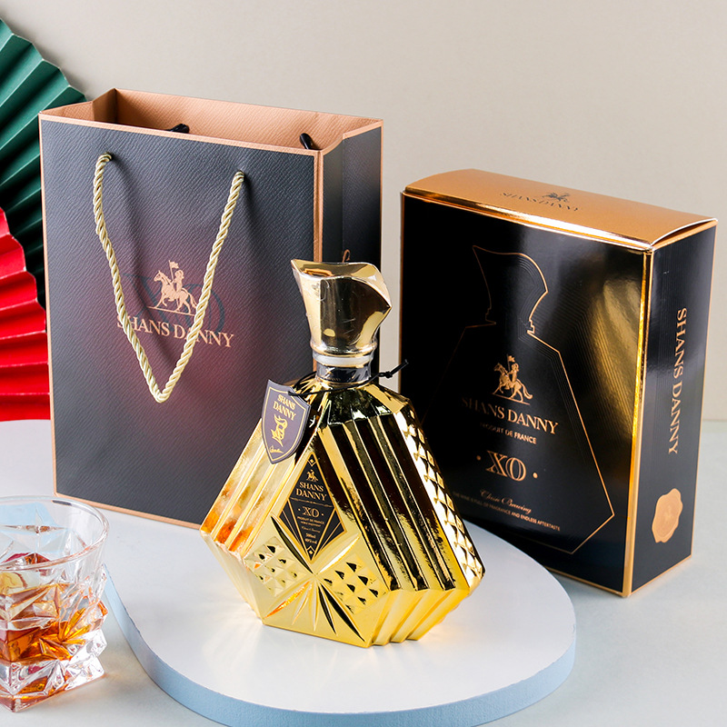 洋酒法国白兰地40度烫金瓶xo酒吧ktv夜场用酒礼盒装进口洋酒批发