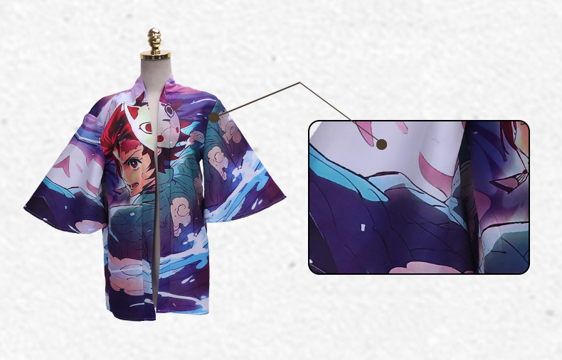 鬼灭之刃动漫周边羽织和服外套灶门炭治郎套装浴袍二次元披风