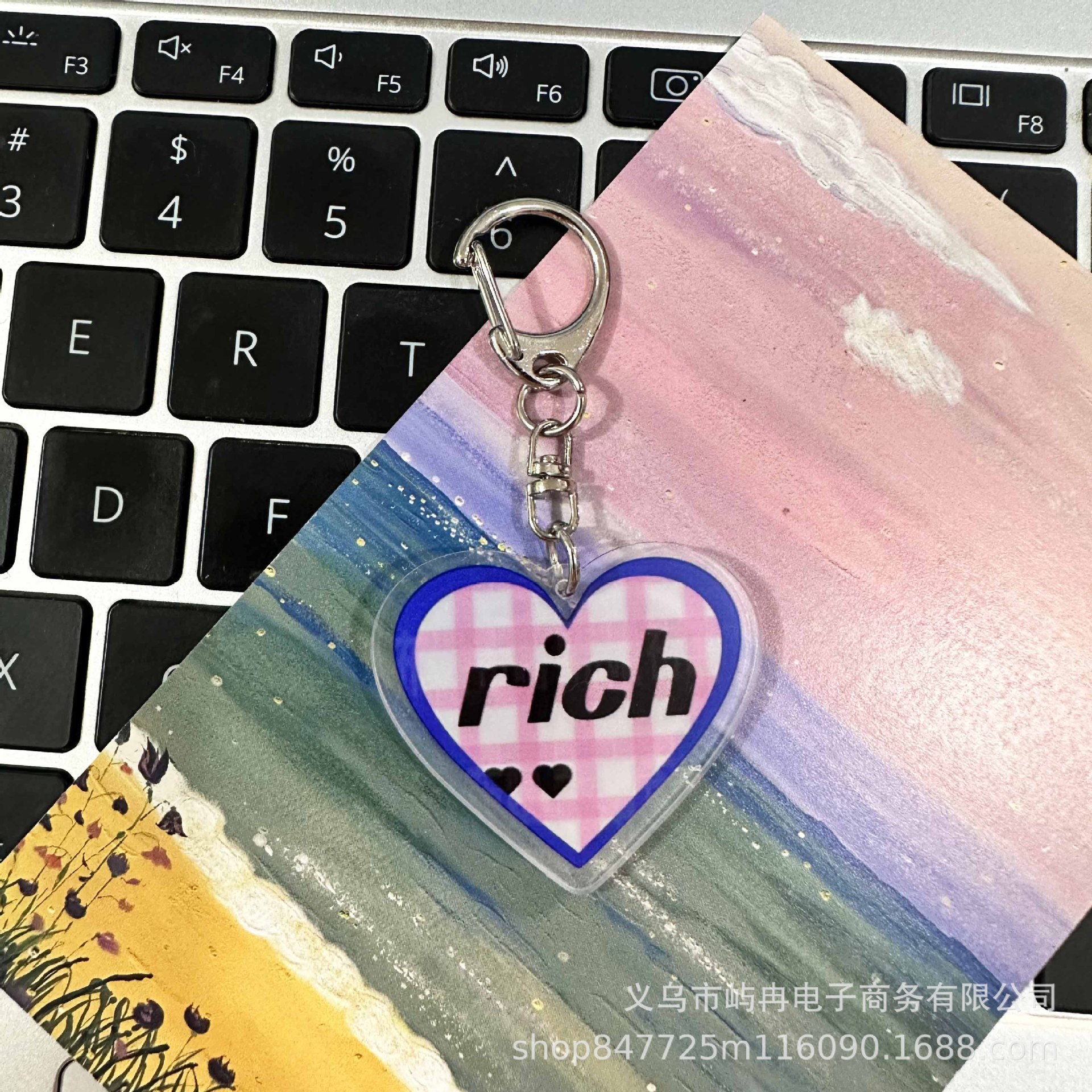 Girl's Lovely Acrylic Keychain Pendant Wholesale Bag Accessories Automobile Hanging Ornament New Year Small Gift Ornaments