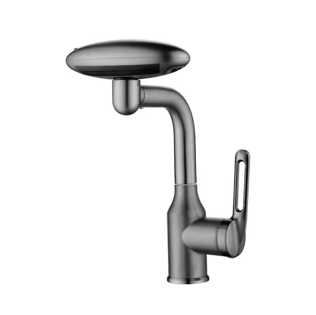 Ufo Stainless Steel Faucet Washbasin Bathroom Sink Inter-Platform Basin Basin Household Hot and Cold Rotating Flying Rain Style Water Tap