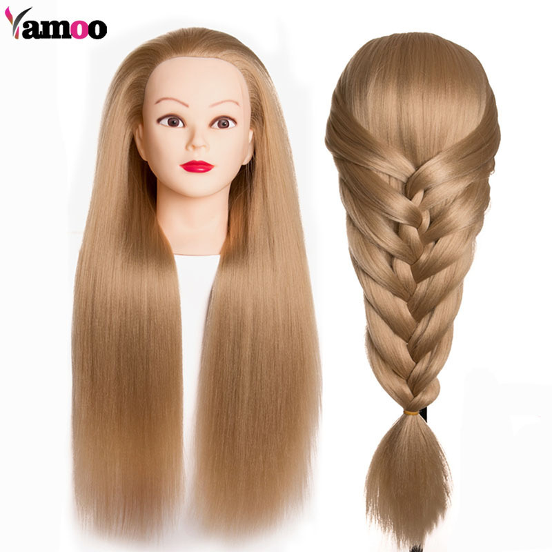 教习头 假发化纤发头模带纹编发盘发化妆造型美发 练习头 假人头