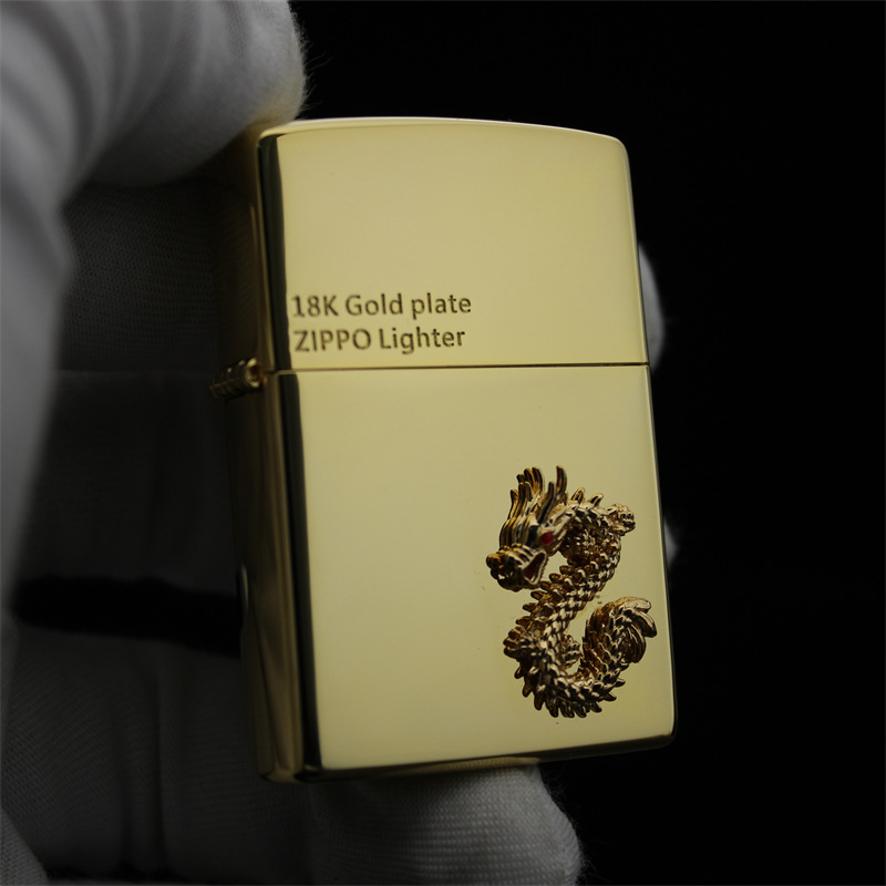 zippo打火机之宝18k镀金生肖龙金龙-阿里巴巴
