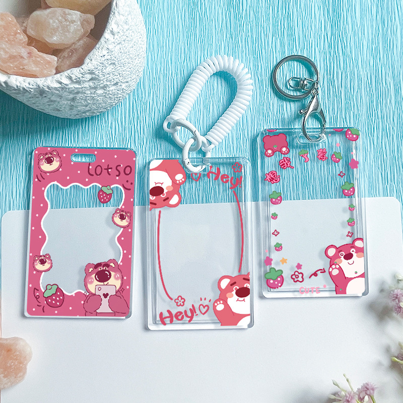 学生卡套透明漫画框行李牌接送卡通公交卡套工作证件套地铁饭卡套