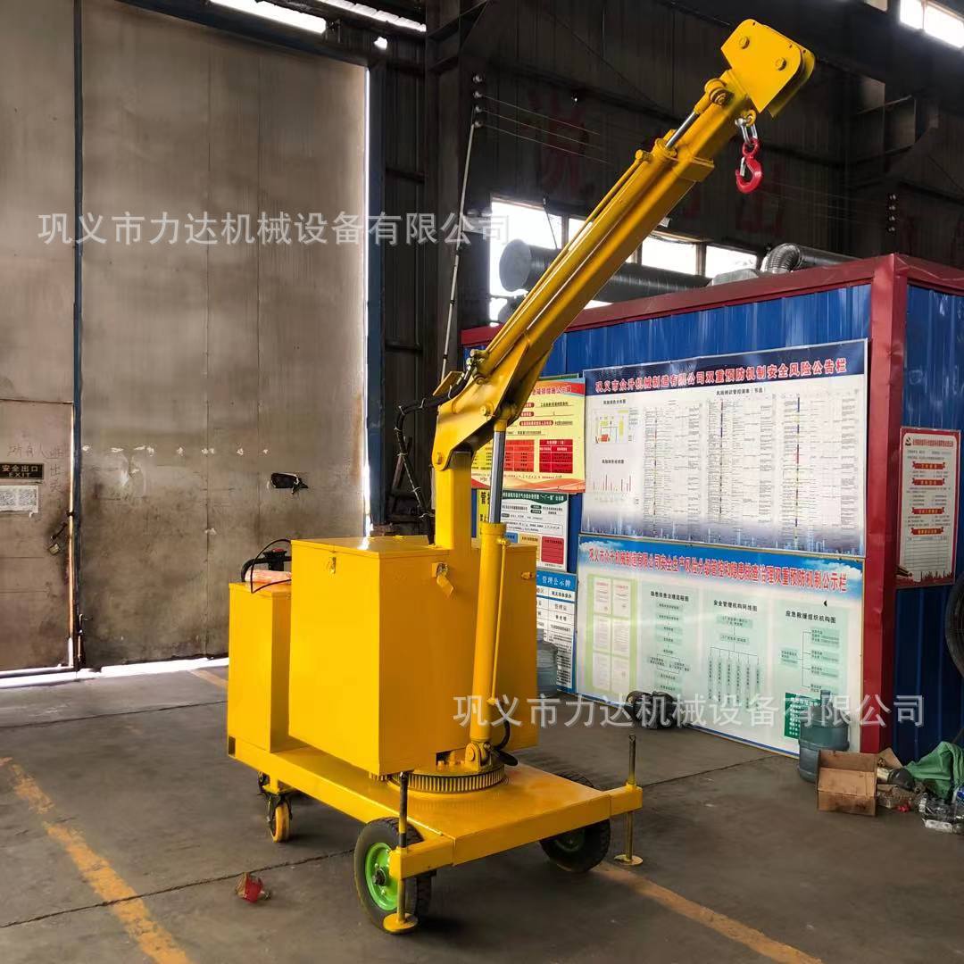 电动液压旋转吊机 移动式平衡重式电动旋转单臂吊车 吊装起重设备