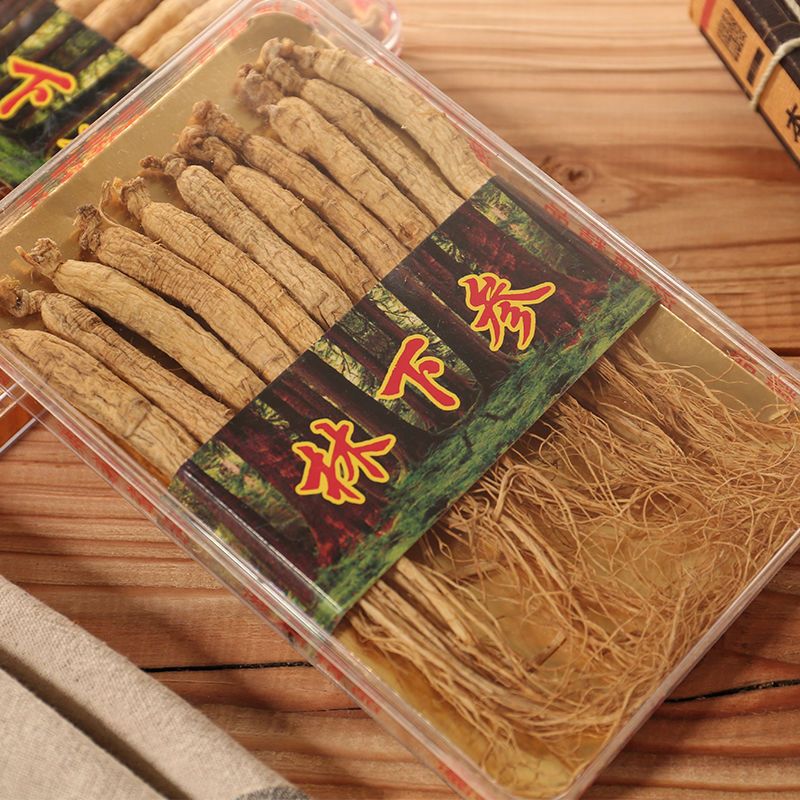 东北林下参吉林野山参干人参礼盒装10-14根一盒泡酒煲汤泡水材料