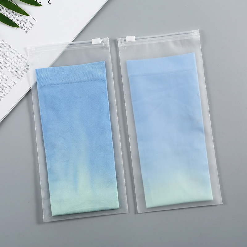 Spot Transparent Frosted Zipper Bag Ice Sleeve Socks Rectangular Double Storage Zipper Bag Printable Logo