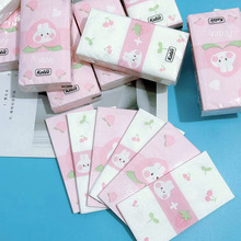 印花手帕纸桃子兔印花纸巾便携小包纸面巾纸卫生纸彩色餐巾纸厕纸