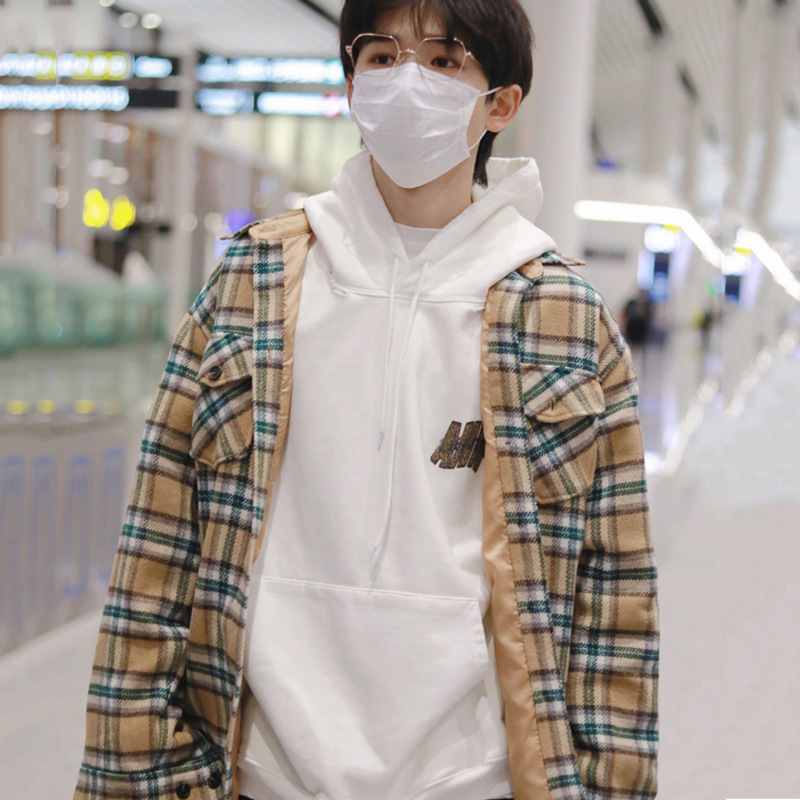 时代少年团宋亚轩同款衣服白色卫衣连帽2021年春秋新款情侣款上衣