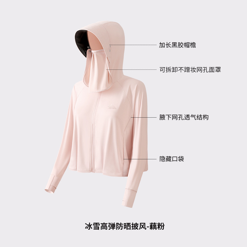 23 Summer New Sun Protective Clothes Women's Outdoor UV UV Protection Raw Yarn Ice Silk Sun-Protective Clothing Hooded Removable Mask