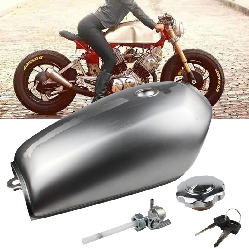 摩托车改装大容量油箱 cg125铁质油箱 带油箱盖带开关配件