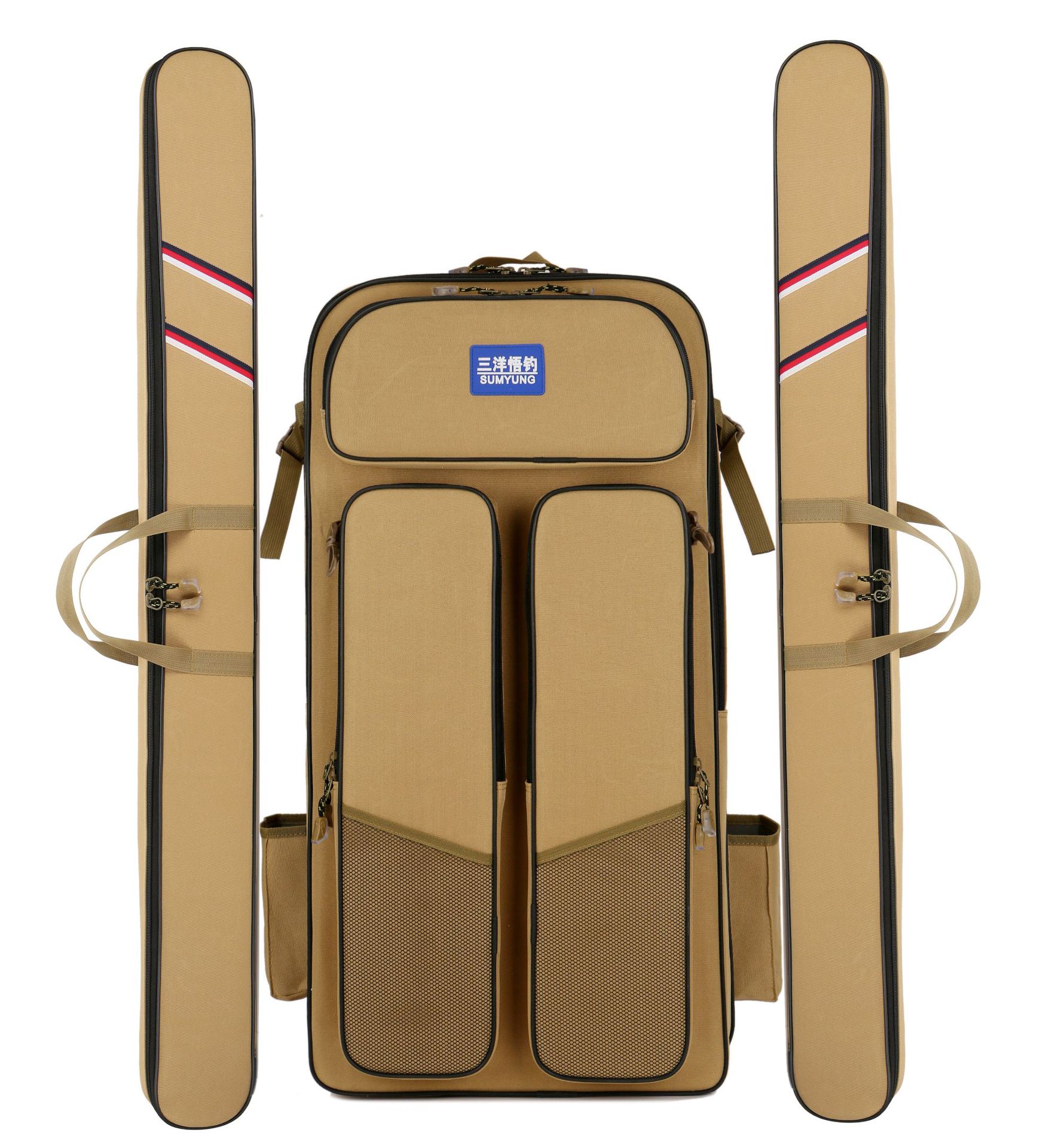 新款一包多用钓椅包 双肩背可拆卸渔具包 五合一防泼水配件鱼护包