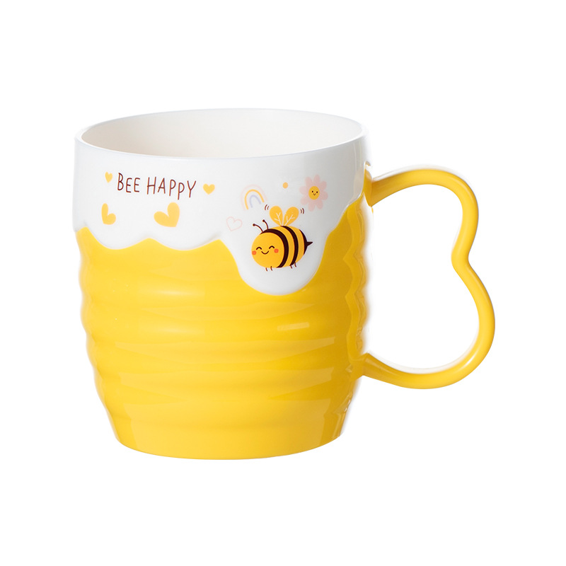 Baby Tooth Cup Children Washing Cup Simple Plastic Cup Household Creative Cartoon Bee Cup Cup 0652